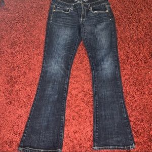 American Eagle Kick Boot Blue Stretch Low Rise Denim Bootcut Jeans size 8
